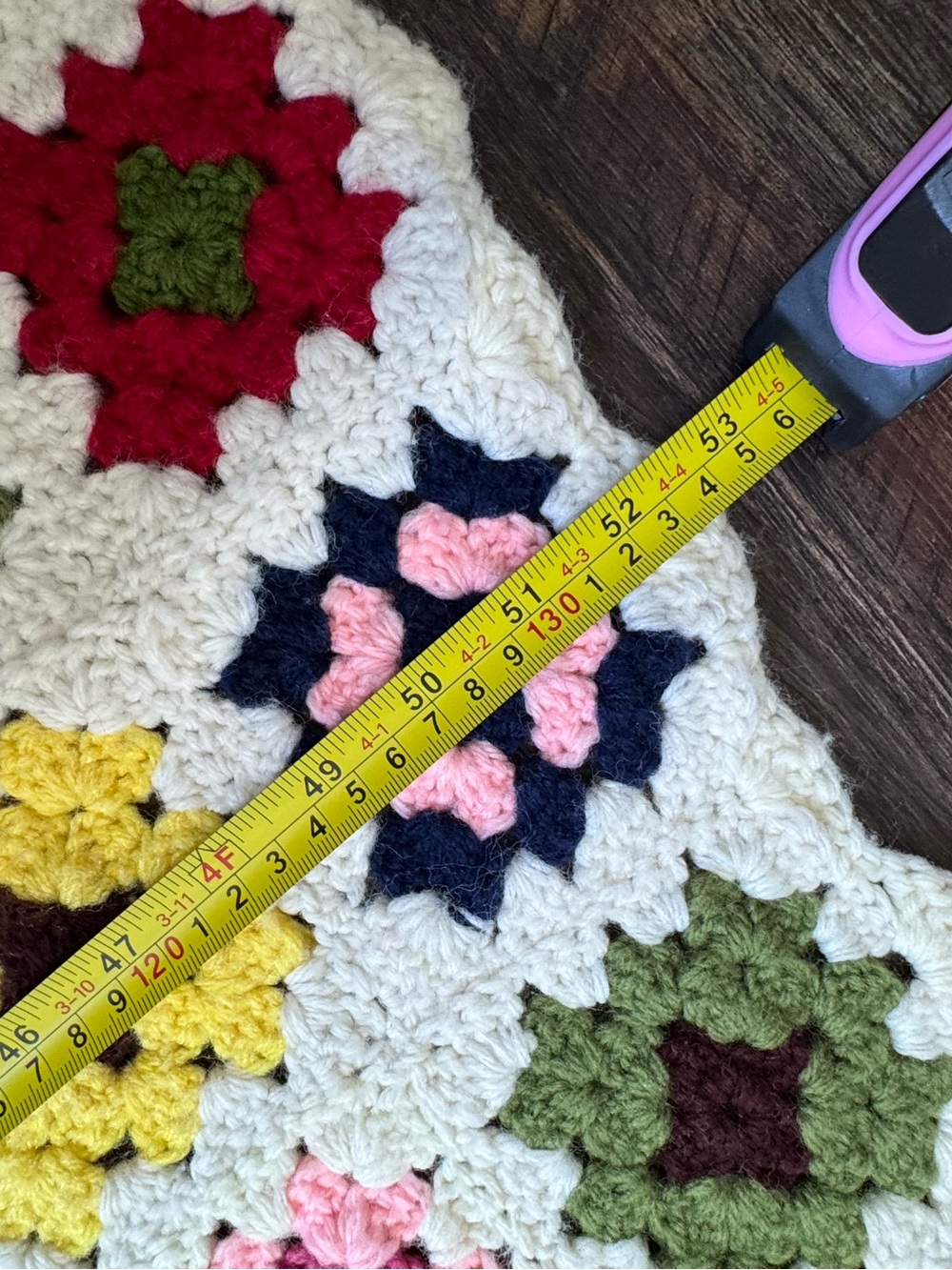 Handmade Multicolor Crochet Granny Square Blanket - Picture 4 of 5